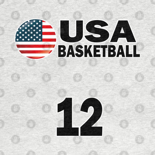 USA Basketball Number 12 T-shirt Design by werdanepo